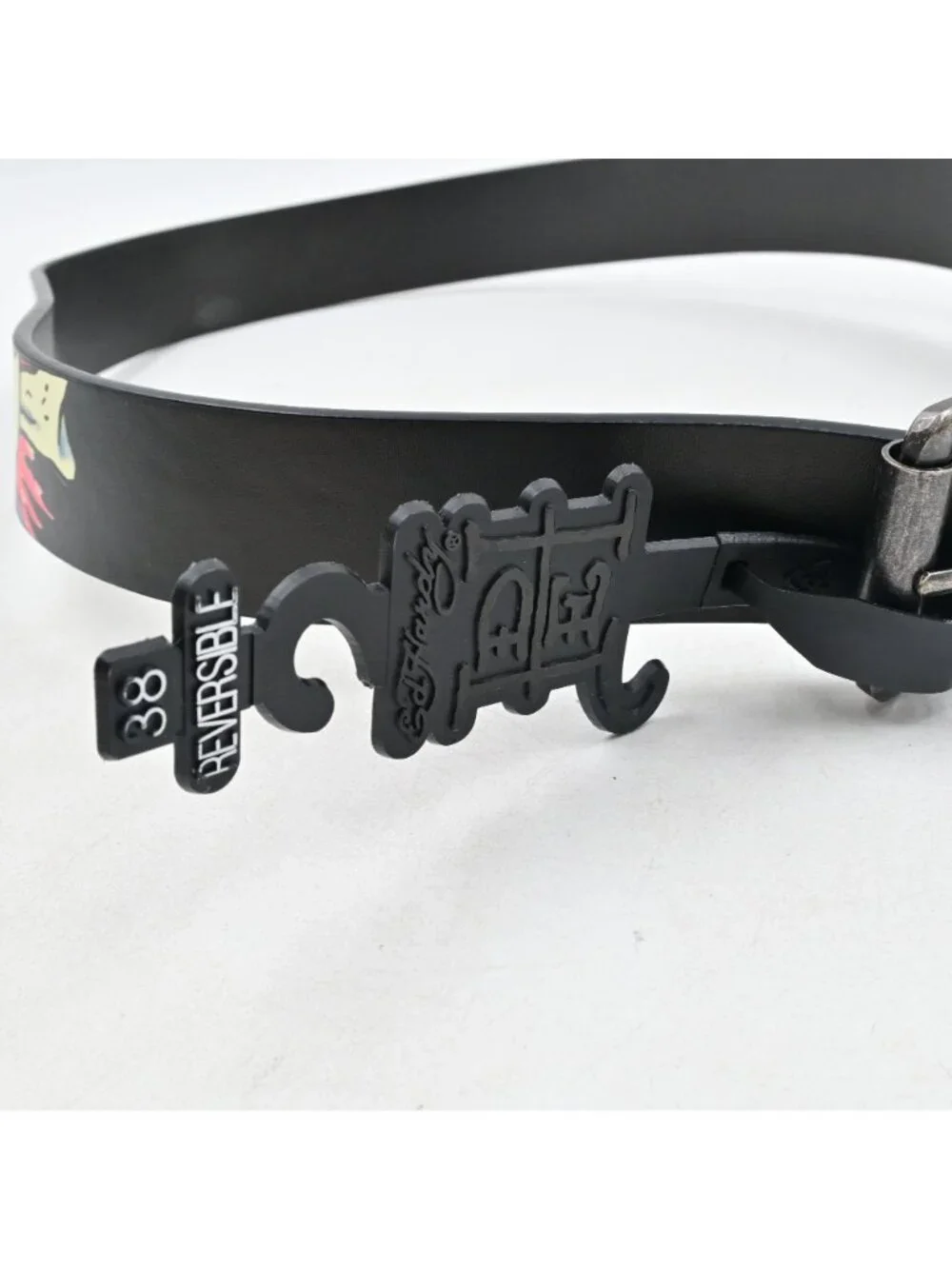 Ed Hardy For The World XI-04 Love Kills Slowly Logo Tattoos Belt NWT Men's 38
